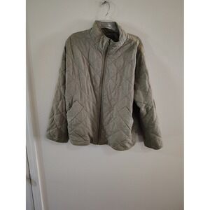 Bagatelle Collection Sage Green Quilted Full Zip Mock Neck Bomber Jacket Mens M